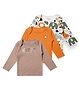 My Milestones Pack Of 3 100% Cotton Full Sleeves Animals Printed Tees - Multi Colour