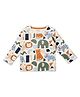 My Milestones 100% Cotton Full Sleeves Animals Printed Tee - Cream
