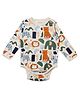 My Milestones 100% Cotton Full Sleeves Animals Printed Onesie - Cream