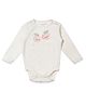 My Milestones 100% Cotton Full Sleeves Apples Embroidered Onesie - Off White