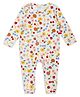 My Milestones 100% Cotton Full Sleeves Fruits Printed Romper With Two Way Zipper - Cream