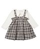 My Milestones Cotton Checked Dress & Full Sleeves Solid Tee - White & Black
