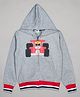 The Sandbox Clothing Co Cotton Full Sleeves Car Printed Hooded Sweatshirt - Grey