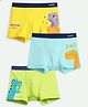Mackly Pack Of 3 Cotton Elastane Baby Dinosaur Printed Boxers - Yellow Blue & Green