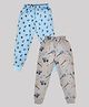 Hrit Pack of 2 Cotton Anchors & Musical Instruments Printed Lounge Pantss - Blue & Grey