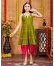 Aarika Rayon Sleeveless Floral Shaped Sequins & Gota Lace Embellished Dhoti Kurta Set - Mehendi Green & Pink
