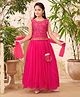 Aarika Sleeveless Sequins & Lace Embellished Lehenga Choli With Dupatta Set - Rani