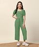 Fashion Dream Half Sleeves Solid Jumpsuit - Pista Green