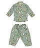 A Toddler Thing Organic Cotton Knit Full Sleeves Porcupine Printed Shirt & Pajama Set Green