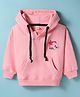Olio Kids Fleece Knit Full Sleeves Hooded Sweatshirt With Text Print & Kangaroo Pockets - Pink