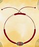 Darshraj Jewels 925 Sterling Silver Cap and Rudraksh Design Handmade Thread Bracelet - Red