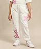 Kidsville Mettel Featuring Barbie Text Printed Joggers - Off White