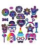 Zyozi 25 Pieces Glow Neon Party Photo Booth Props Neon Party Favor Glow in The Dark Party Decoration