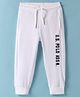 US Polo Assn Cotton Knit Full Length Lounge Pant with Text Patch - White