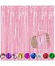 WOBBOX Big 3Ft X 6Ft  Foil Fringe Curtain, Backdrop Curtain Party Decoration, Foil Curtain for Birthday Decoartion-Pastel Pink-(Pack of 1)