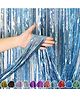 WOBBOX Big 3Ft X 6Ft Foil Curtains for Birthday Decoration Items, Backdrop Curtain for Decoration, Party Backdrop Decoration(Laser Light Blue) (Pack of 1)