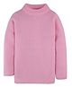 RVK Knit Full Sleeves Solid Stretchable Abstract Printed Skivi Tee- Baby Pink