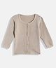 RVK Full Sleeves Solid Stretchable Cardigan Sweater - Beige