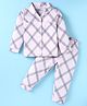 Doreme Cotton Knit Full Sleeves Striped Night Suit - Pink