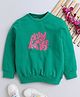 Aww Hunnie Cotton Terry Full Sleeves Pinky Promise Text Printed Sweatshirt - Green