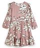 JusCubs Cotton Full Sleeves Floral Printed Dress - Pink