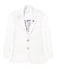 CAVIO Full Sleeves Solid Blazer With Text Printed Tee Set - White