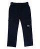 CAVIO Cotton Dont Stop Text Printed Cargo Trousers With Belt - Navy Blue