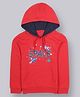Plum Tree Full Sleeves Glow In Dark Printed Hooded Sweatshirt - Red