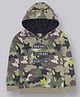 Plum Tree Cotton Full Sleeves Camouflage Printed Hooded Sweatshirt - Olive Green