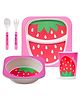 Adore Hey Ya! Bamboo Meal Sets - Pack of 5 accessories- Strawberry