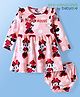 Babyoye Disney Single Jersey Knit Full Sleeves Minnie Mouse Printed Frock with Bloomer & Frill Detailing - Pink