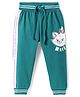 Babyhug Disney Terry Knit Ankle Length Track Pants With Side Tape & Marie Graphic - Dark Green