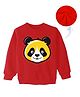 KAVEE Full Sleeves Panda Printed Sweatshirt - Red