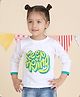 Polka Tots Cotton Full Sleeves Keep Moving Printed Tee - White
