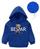 KAVEE Fleece Full Sleeves Teddy Bear Printed Hooded Sweatshirt - Royal Blue