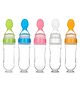 Cozy Vibes Baby Squeeze Bottle Feeding Silicone Food Feeder Baby Food Dispensing Spoon with Dust Cover-Pack of 1-Color May Vary