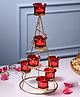 VONCASA 7 Votive Tree T- Lite Holder  Red & Golden