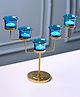VONCASA 5 Votive T- Lite Holder Blue & Golden