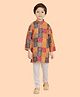 ETHNIKS NEURON Full Sleeves Bandhani Designed Kurta With Solid Pyjama Set - Multi Colour