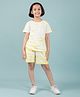 tweeny mini Pure Cotton Knit Half Sleeves Tie Dye Coordinating Night Suit Set - Yellow