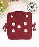 Woonie Sleeveless  Daisy Flower  Detailed Vest - Maroon