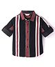 INFINITY Corduroy Cotton Woven Full Sleeves Striped Shirt - Black