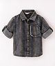 INFINITY Denim Full Sleeves Striped Shirt - Grey