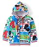 Babyhug Disney Terry Knit Full Sleeves Hooded Sweatjacket with Mickey Mouse Print - Green Blue & Red