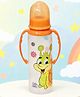 The Cheeky Kidzz Baby Feeding Liquids Milk Feeder Polypropylene Slim Neck 250 ml Bottle Sipper With  Anti Colic Silicone Nipple BPA Free With Handles (ORANGE)