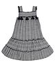 Young Birds Sleeveless Abstract Printed Tassel Detailed Tiered Dress - Grey