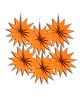 Decor Mantra star shape decorative paper fan for birthday & baby shower decoration  - Orange - Pack of 6
