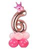 Decor Mantra Number 6 foil balloon 32 inch for birthday decoration items - Rose gold - Pack of 14