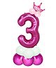 Decor Mantra Number 3 foil balloon 32 inch for birthday decoration items - Pink - Pack of 13