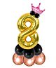 Decor Mantra Number 8 foil balloon 32 inch for birthday decoration items - Gold - Pack of 13